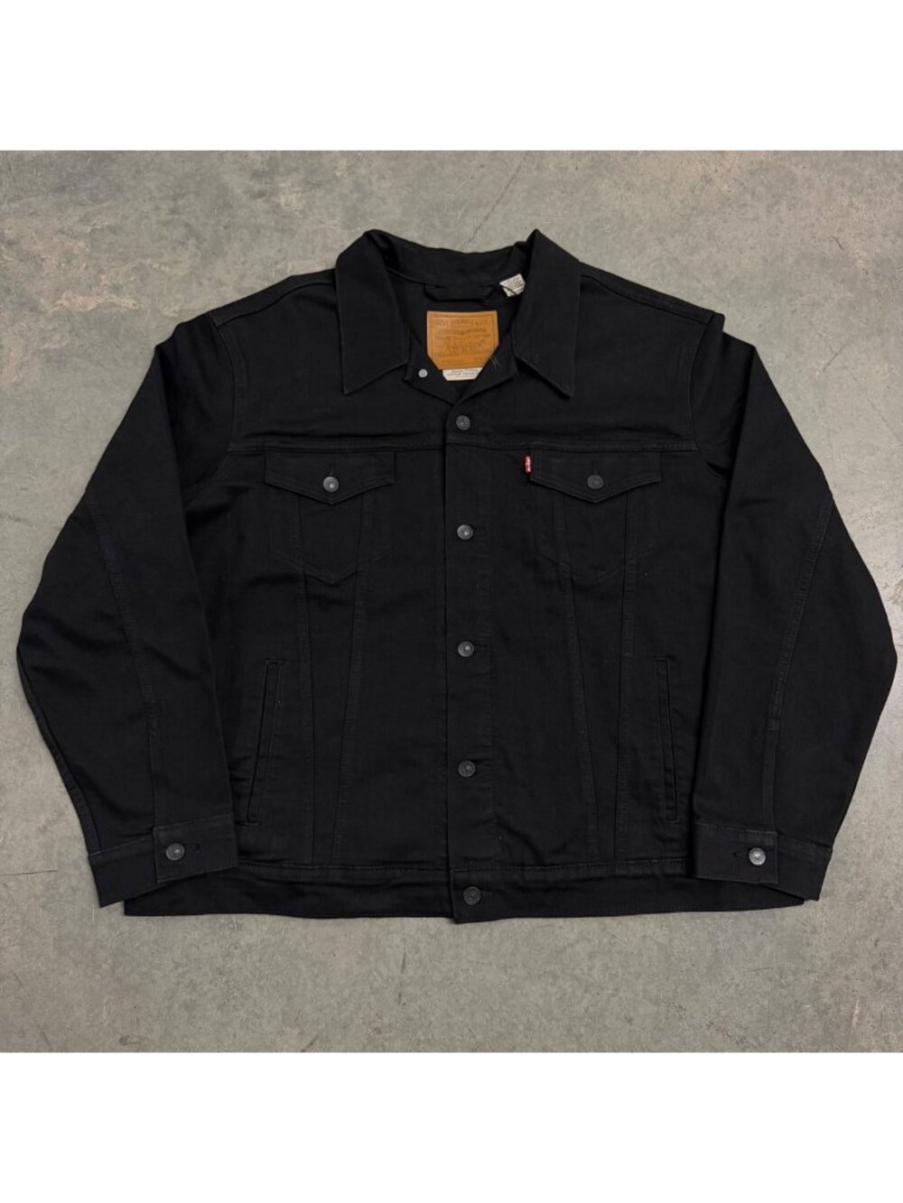 Levis Type 3 Black Denim Trucker Jacket XXL Mens Premium Stretch Cotton